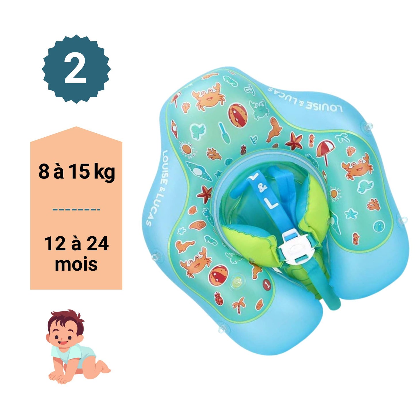 Bouée Bébé avec pare-soleil UPF40+